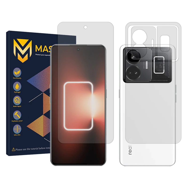 محافظ صفحه نمایش شفاف مستر مدل Resistant مناسب برای گوشی موبایل ریلمی GT3 به همراه محافظ پشت گوشی