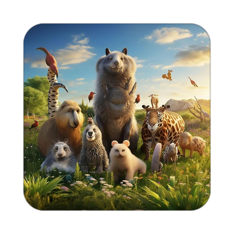 زیر لیوانی کاکتی طرح شیر مدل mp23171