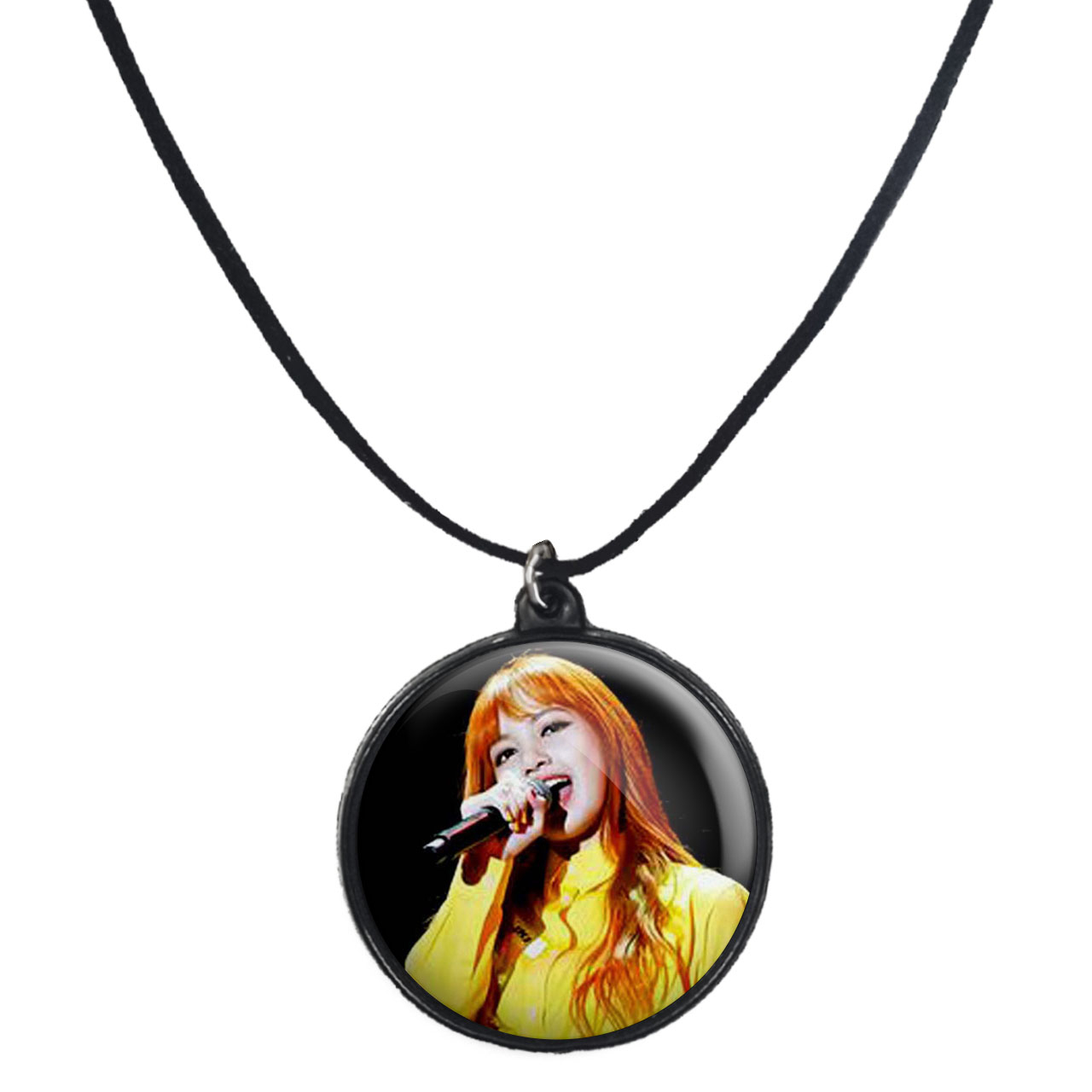 گردنبند پرمانه طرح بلک پینک کد pmb.797 مدل دو طرفه