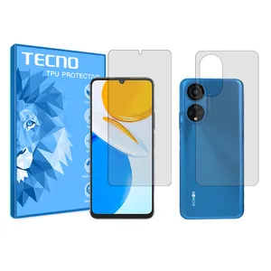 Transparent techno screen protector HyGEL model suitable for Honor X7 mobile phone along with back protector