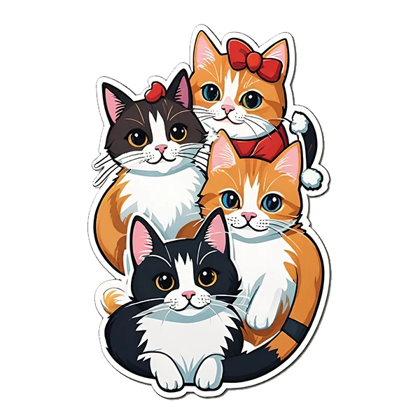 استیکر پارچه و لباس پاد آفرین طرح گربه های بامزه کد 1263