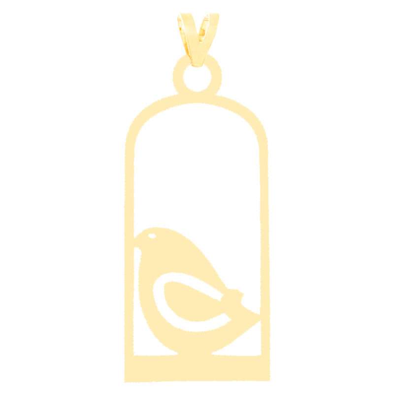 آویز گردنبند طلا 18 عیار زنانه الن نار مدل طرح پرنده و قفس ELN3089