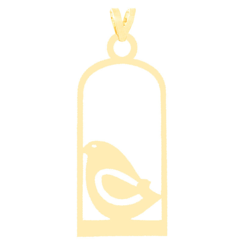 آویز گردنبند طلا 18 عیار زنانه الن نار مدل طرح پرنده و قفس ELN3089