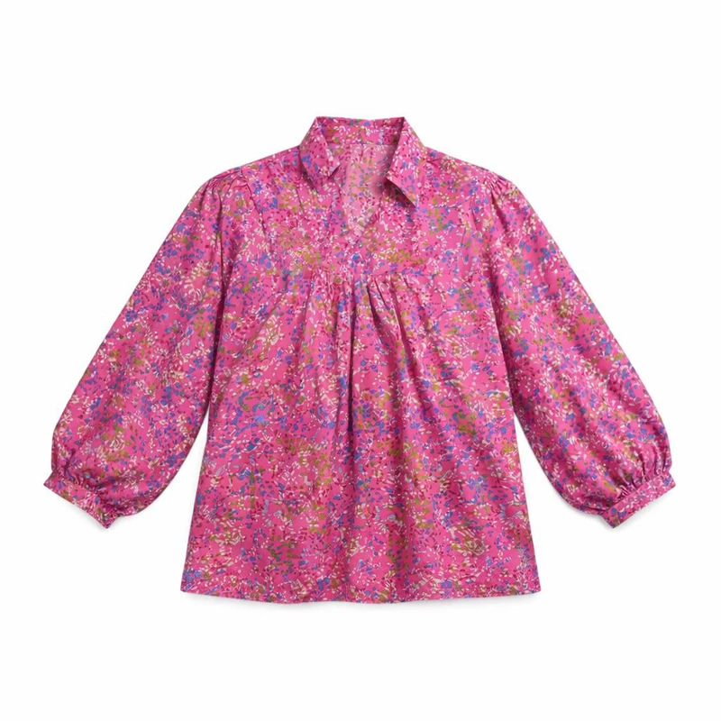 بلوز آستین بلند یقه هفت زنانه مدل شادی