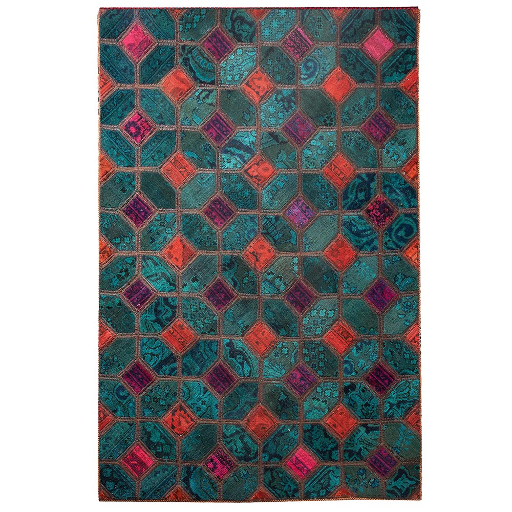 کلاژ فرش دستبافت دو متری مدل چهل تکه کد FT79