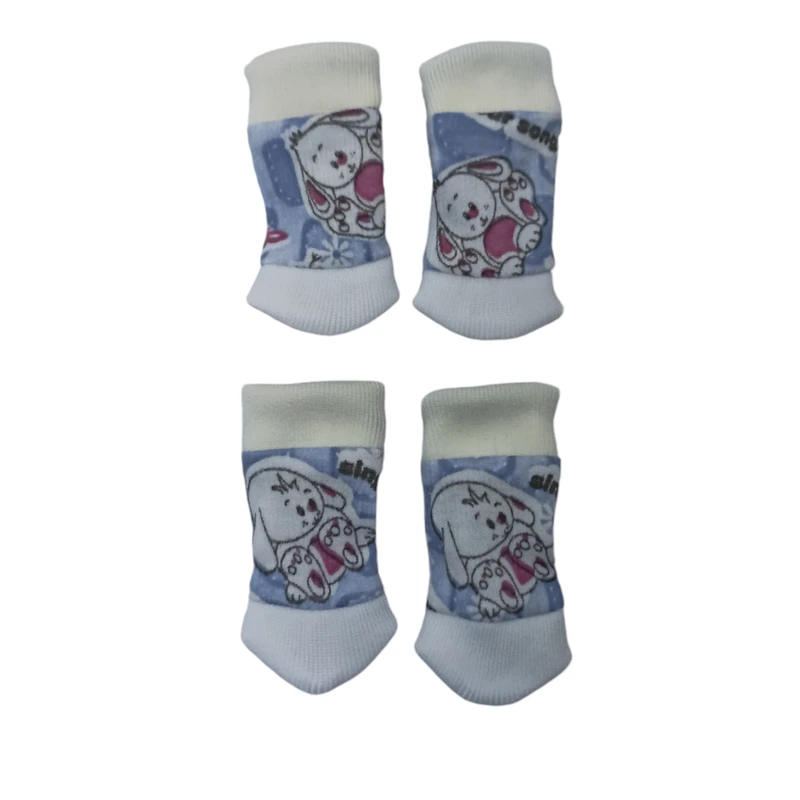 جوراب سگ و گربه مدل بچه خرگوشی کد 14 سایز S مجموعه 4 عددی 