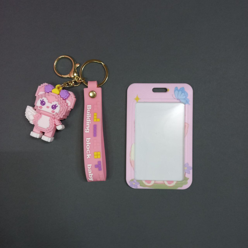 جاکلیدی دخترانه مدل عروسکی لوگو به همراه جاکارتی