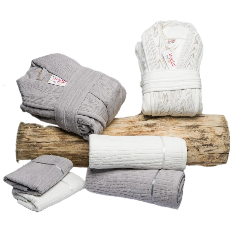 سرویس حوله پالتویی 12 تکه هیرو طرح بونیتو مدل ست عروس و داماد