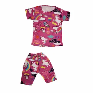 ست تی شرت و شلوارک دخترانه مدل اسب تک شاخ 001