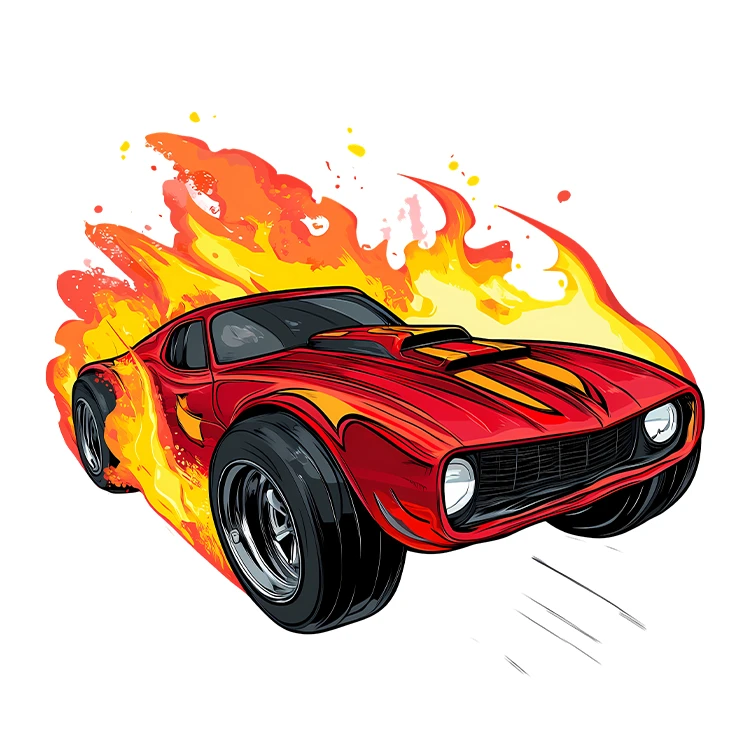 استیکر پارچه و لباس پاد آفرین مدل ماشین اسپرت کد S5534