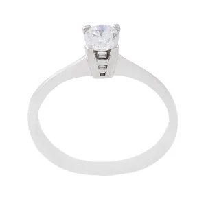 انگشتر نقره زنانه بازرگانی میلادی مدل تک نگین کد AWR_732