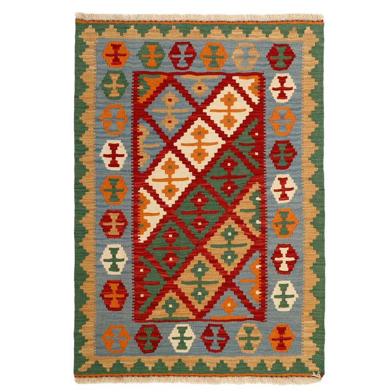 گلیم دستبافت یک و نیم متری مدل قشقایی کد 548957