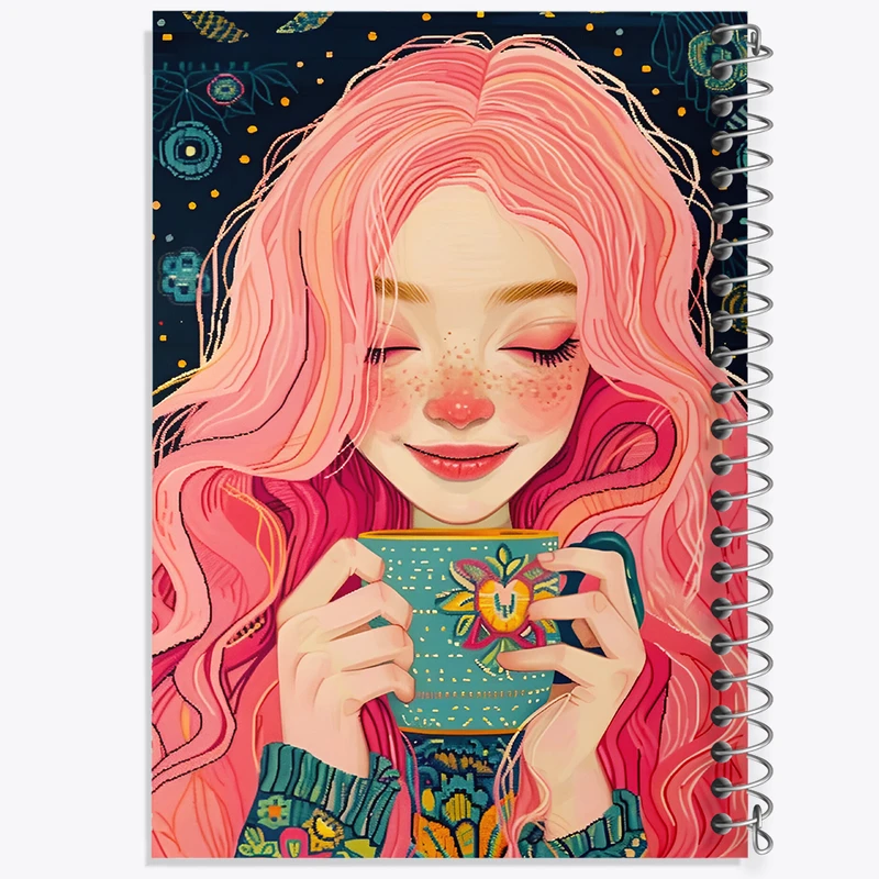 دفتر ژورنال نویسی 50 برگ خندالو مدل نقطه ای طرح دخترانه کد F7320