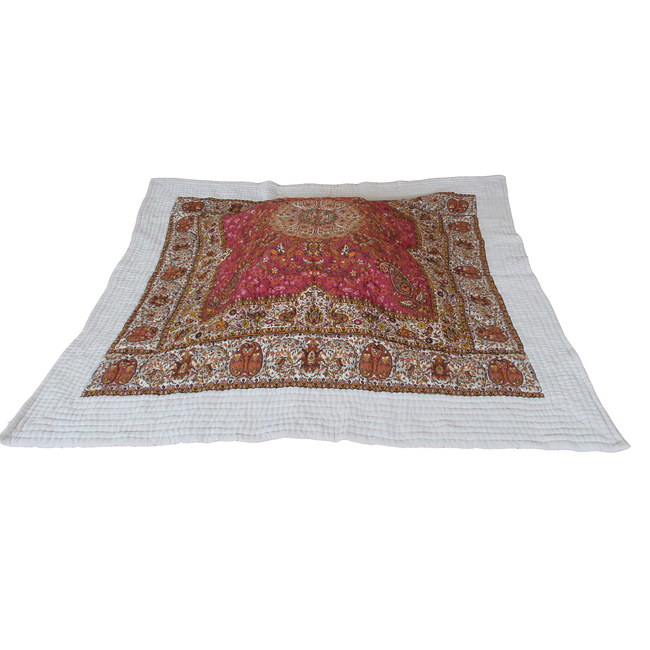 لحاف کرسی ترمه مدل خاتون کد 131 سایز 350x350 سانتی متر