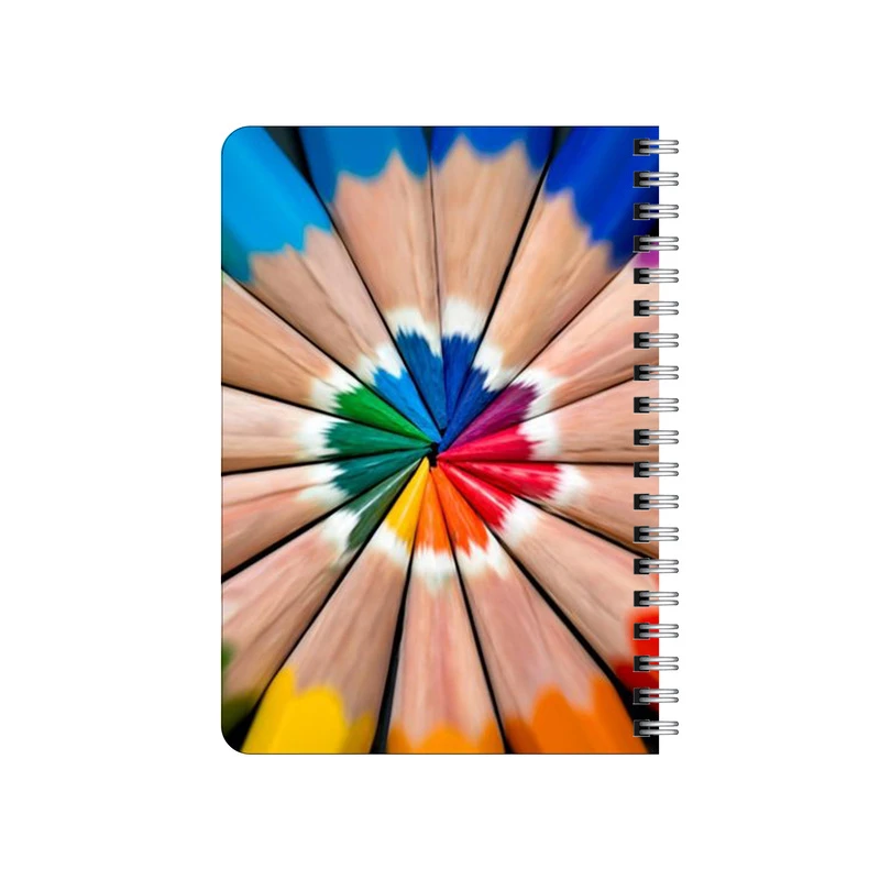 دفترچه یادداشت بامبیلیپ مدل چوبی طرح مدادرنگی های رنگین کمانی کد 4673371