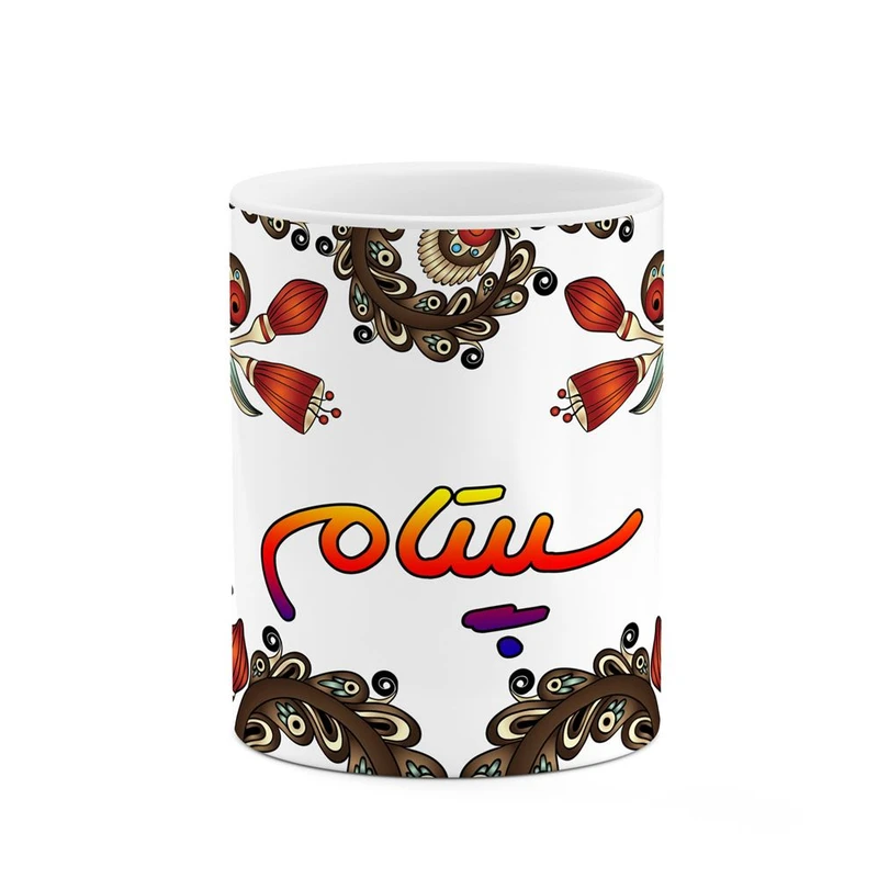 ماگ کاکتی مدل اسم سپیتام طرح سنتی گل و بته کد mgh45566