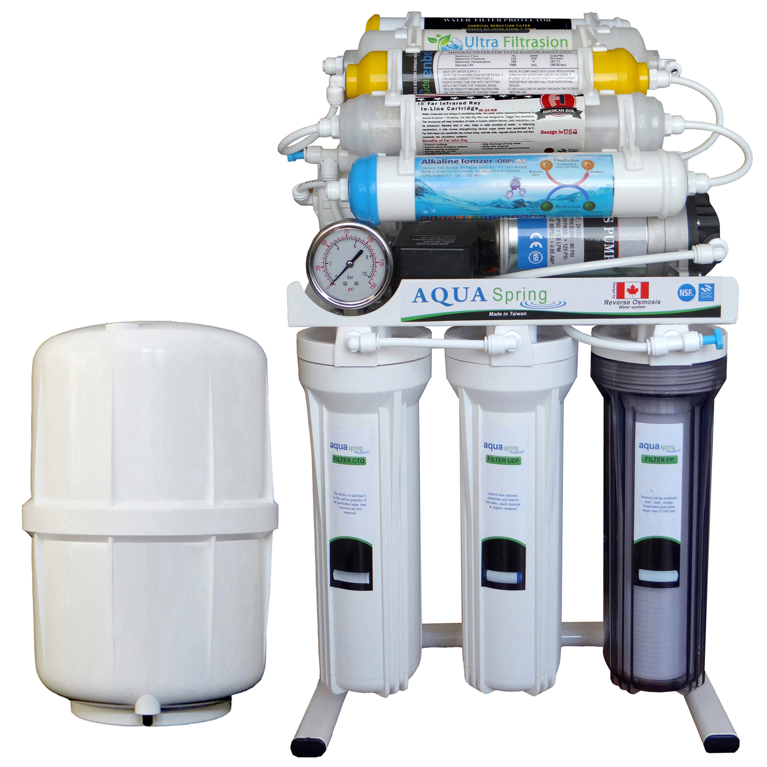 دستگاه تصفیه کننده آب آکوآ اسپرینگ مدل RO - NF2800 به همراه فیلتر مجموعه 3 عددی