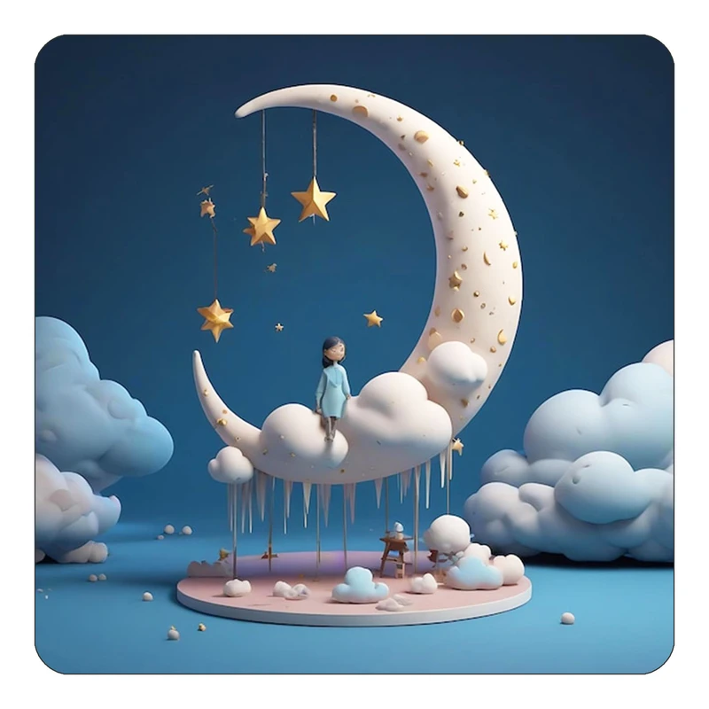 مگنت کاکتی طرح ماه و ستاره مدل mp52040