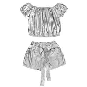 ست نیم تنه و شلوارک دخترانه مدل سلینا 02