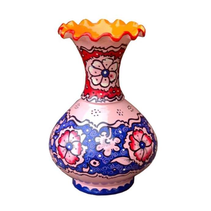 گلدان سفالی طرح گل