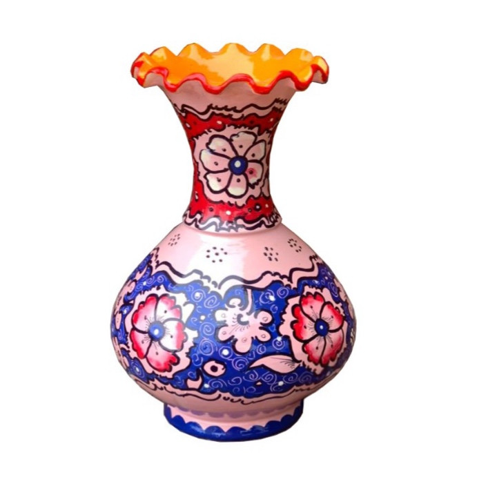گلدان سفالی طرح گل