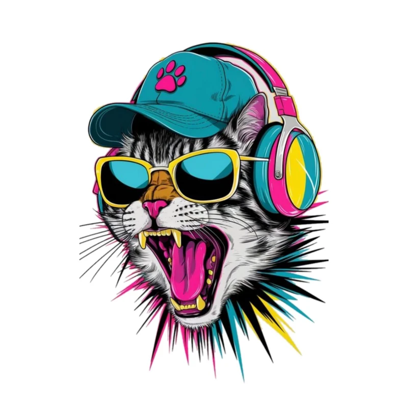 استیکر پارچه و لباس پاد آفرین مدل مینیمال گربه بامزه جذاب کد 2099