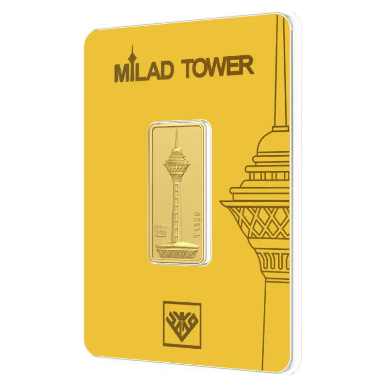 شمش طلا 24 عیار طلای محمد مدل برج میلاد کد SM5000