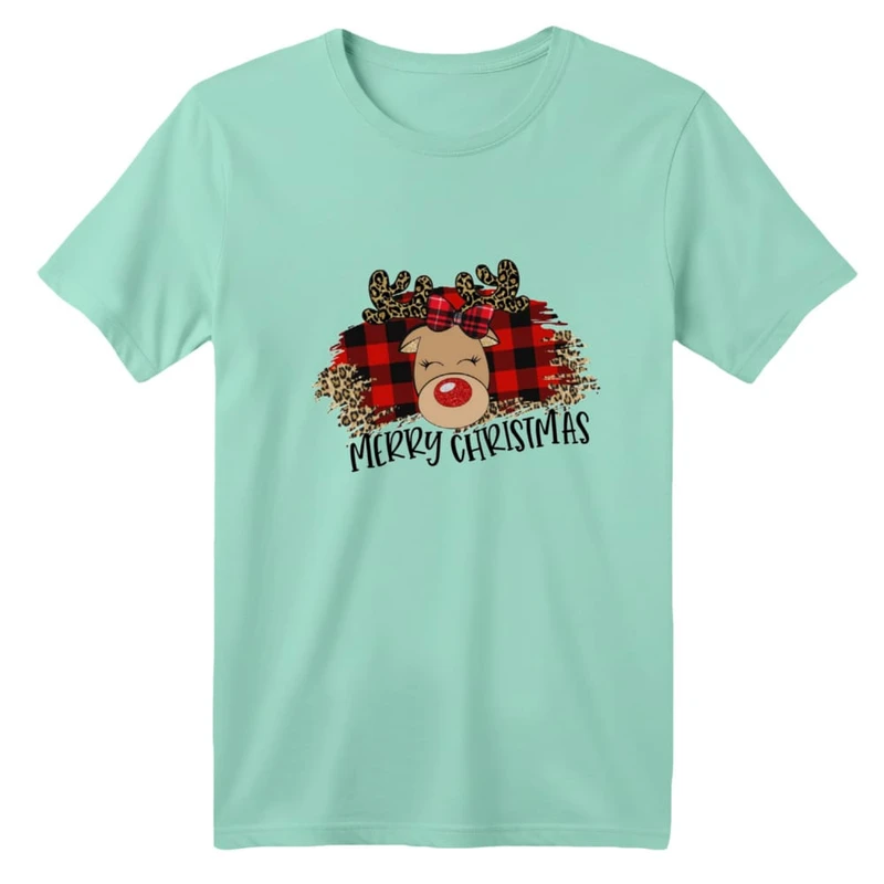 تی شرت آستین کوتاه بچگانه مدل گوزن کریسمس کد 7