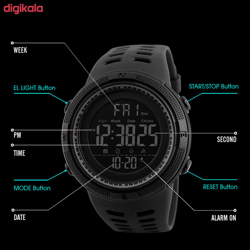 ساعت مچی عقربهای مردانه اسکمی مدل 1251BK ساعت مچی عقربهای مردانه اسکمی مدل 1251BK