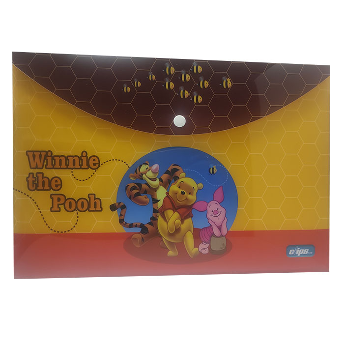 پوشه دکمه دار کلیپس طرح winnie the pooh