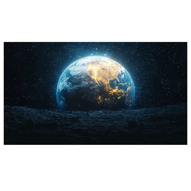 کاغذ دیواری مدل زمین و فضای تاریک کد AR3060466