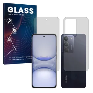 Glass Hydrogel model Matte Screen Protector for Realme C75x mobile phone along with the back protector