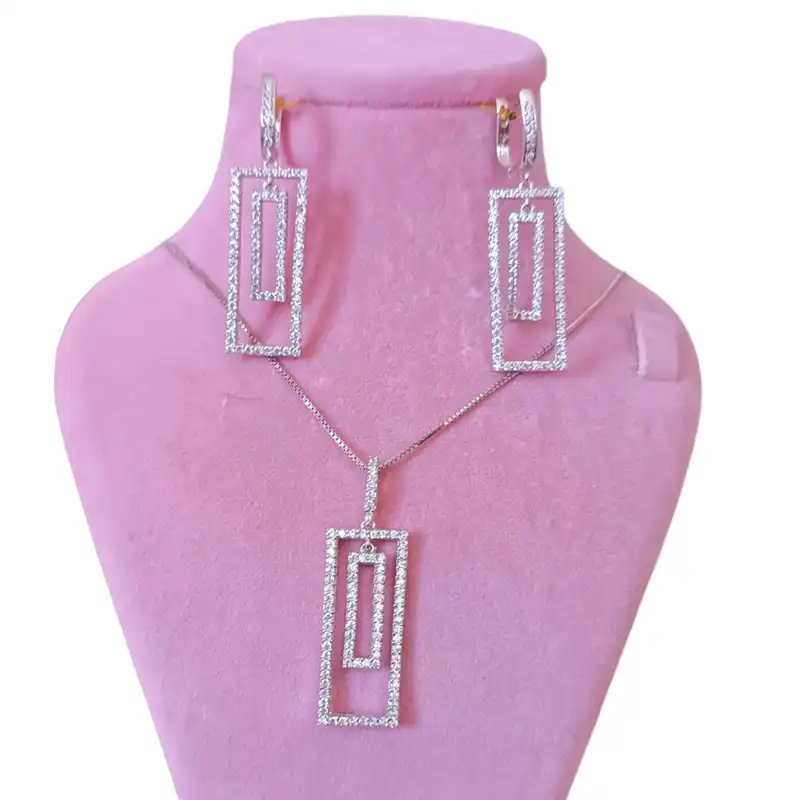 نیم ست نقره زنانه مدل مبینا rzzd-00010