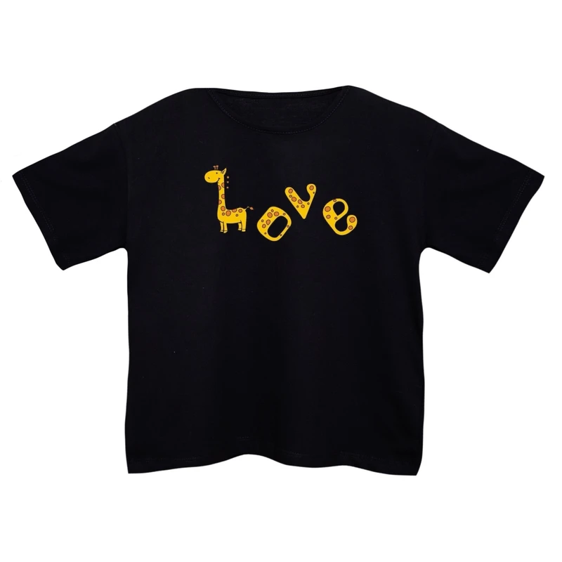 کراپ‌تی شرت آستین کوتاه زنانه مدل زرافه کد 10