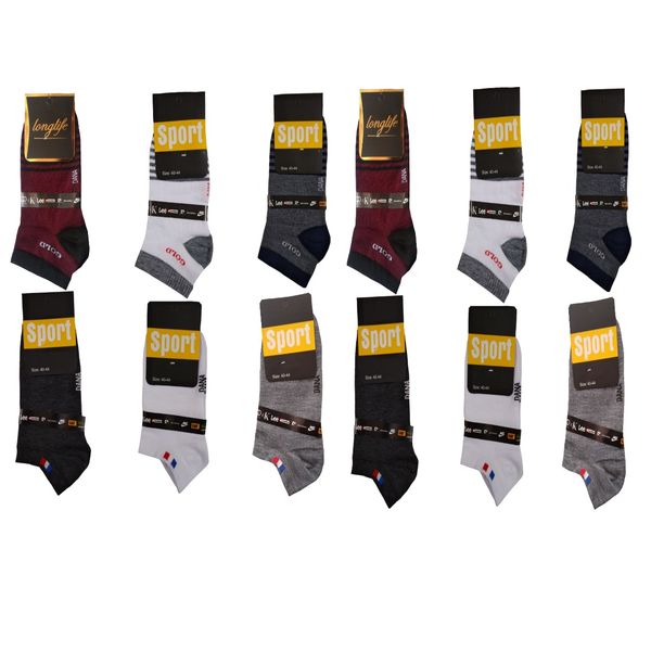 جوراب مردانه مدل ساق کوتاه مدل نانو  مجموعه 12عددی