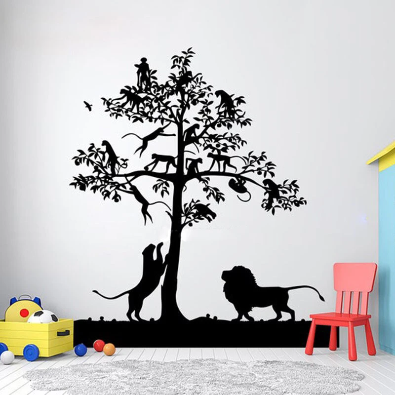 استیکر مدل شیر و میمون