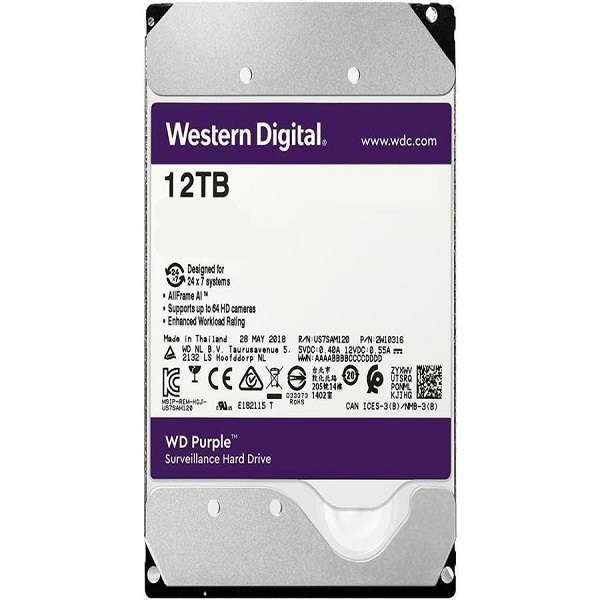 هارددیسک اینترنال وسترن دیجیتال مدل Purple WD121PURZ ظرفیت 12 ترابایت