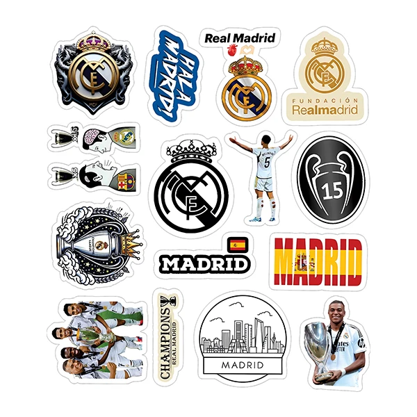 استیکر لپ تاپ توییجین و موییجین طرح رئال مادرید کد 02 مجموعه 15 عددی