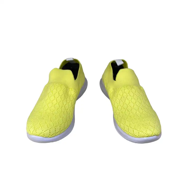 کفش پیاده روی زنانه مدل غزال تتیس جورابی رنگ لیمویی