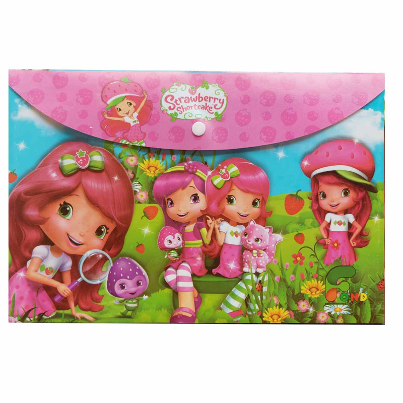 پوشه دکمه دار فاند مدل فانتزی طرح دختر توت فرنگی