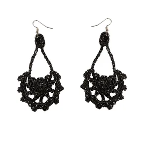 گوشواره دست دوز زنانه مدل قلاب بافی کد Gosh - 004