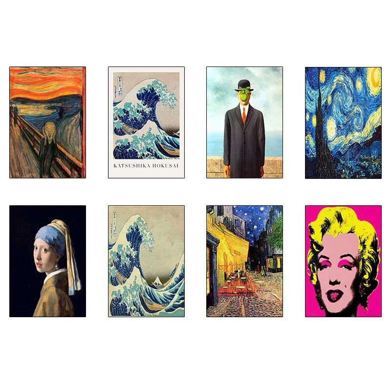 پوستر کارنيکا طرح نقاشی‌های معروف Famous Paintings کد 34859 مجموعه 8 عددی