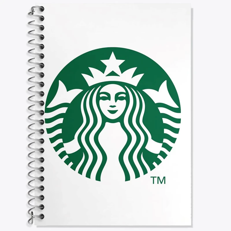 دفتر زبان 50 برگ خندالو مدل دو خط طرح استارباکس Starbucks کد 8450