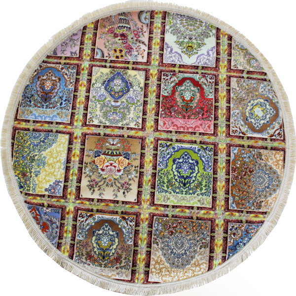  کلاژ فرش ماشینی یک متری نارسیس طرح گرد کد 4710