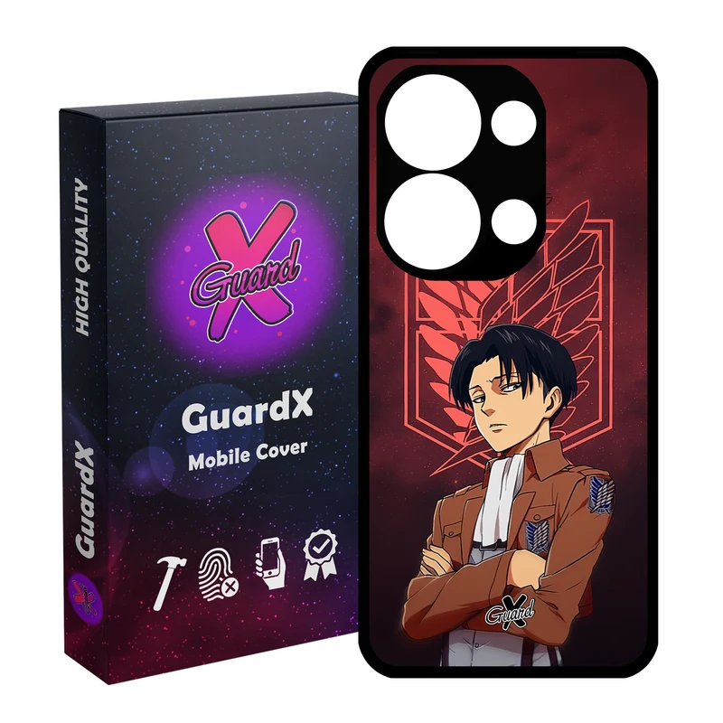 کاور گارد ایکس طرح Levi Anime مدل Glass10478 مناسب برای گوشی موبایل شیائومی Redmi Note 13 Pro 4G / Poco M6 Pro 4G