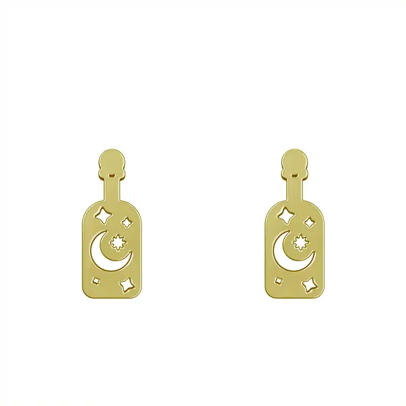 گوشواره طلا 18 عیار زنانه مدوپد مدل ماه کد GA1-15003