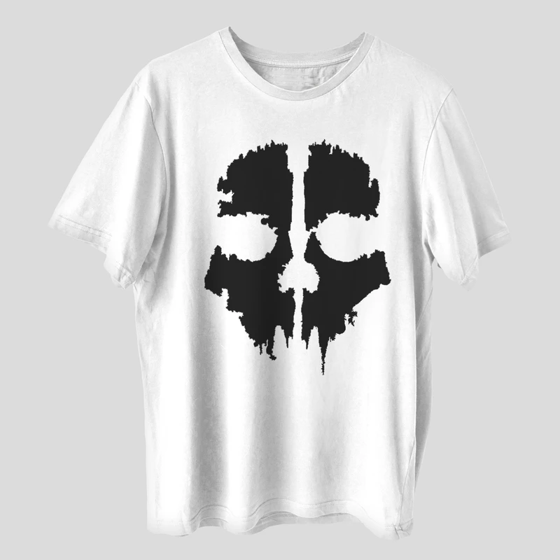 تی شرت آستین کوتاه مردانه مدل گیم کالاف دیوتی شخصیت گوست کد b015