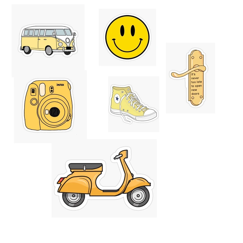 استیکر لپ تاپ کد 774 مجموعه 6 عددی