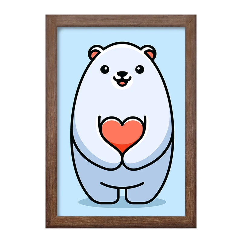 تابلو خندالو طرح حیوانات بامزه خرس قطبی کد 28209