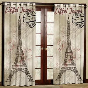 پرده مدل برج ایفل مخمل پانچی کد 1963 سایز 200x140 سانتی متر